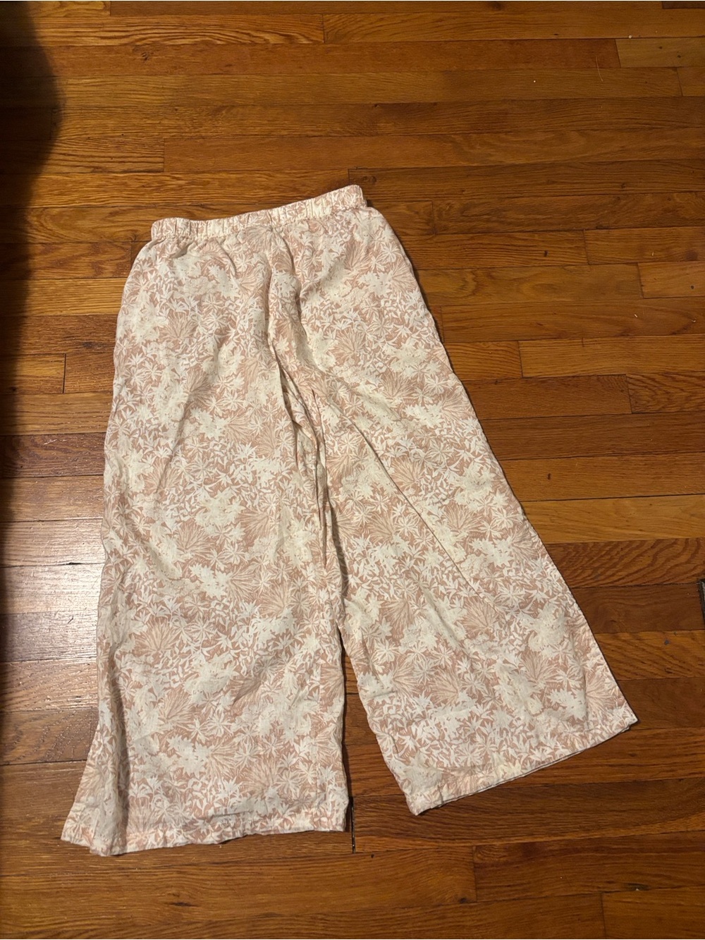 Patagonia Pale Pink Floral Wide-Leg Pants